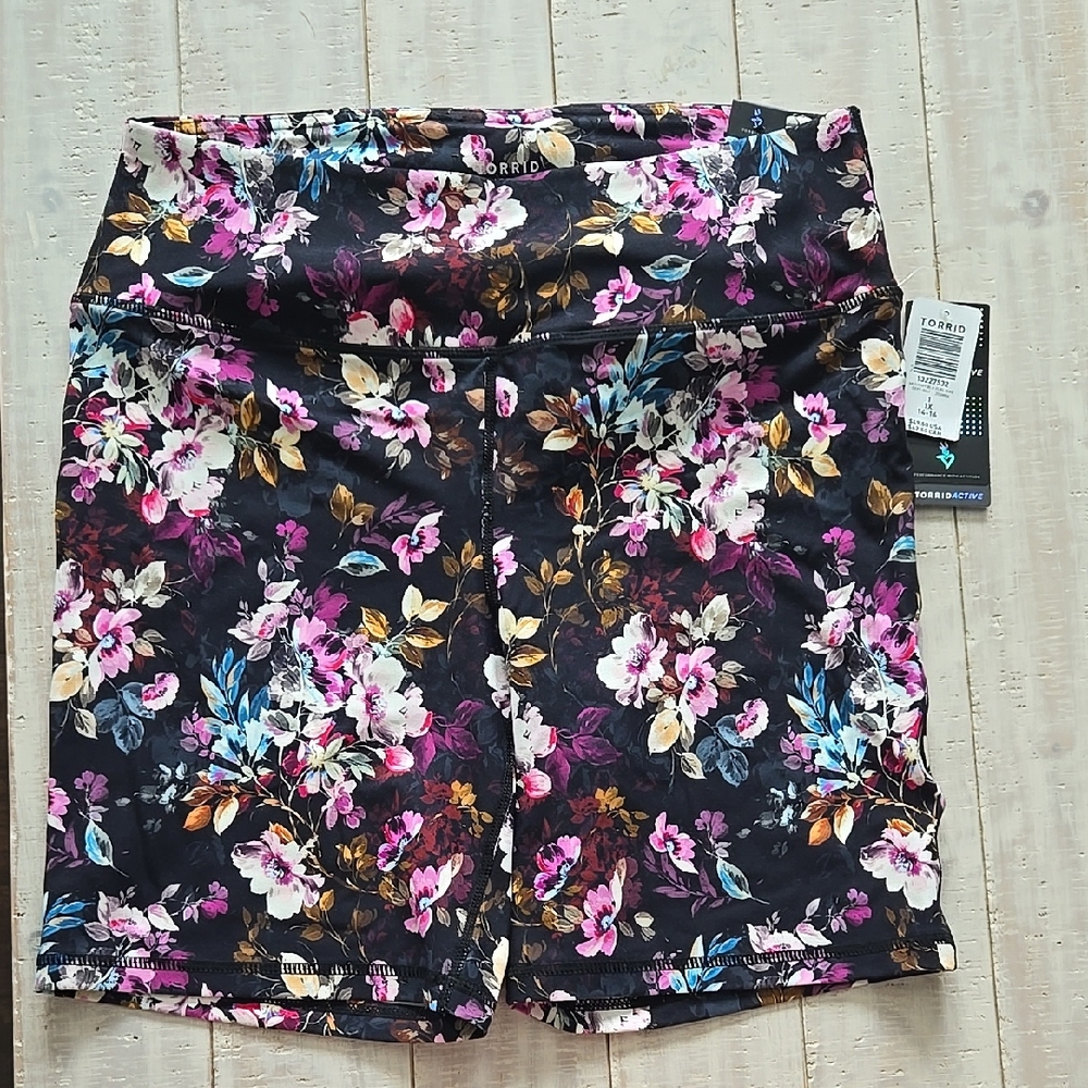 Torrid Black Bike Shorts with Stretchy Fit